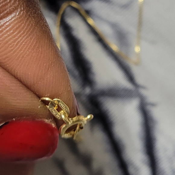 14K SOLID YG INITIAL E  CHARM W BOX CHAIN NECKLACE NWT GOLDEN CLEF - Picture 6 of 7